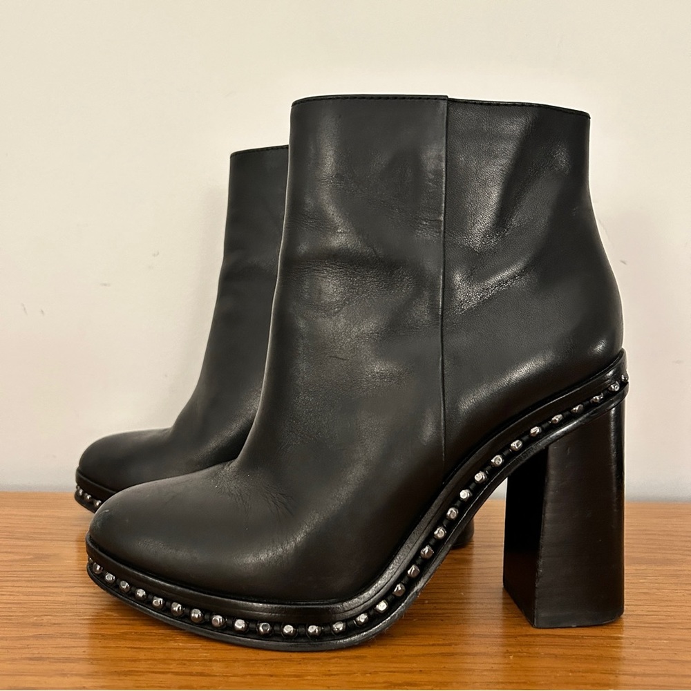 Coach Black Leather Heeled Boots